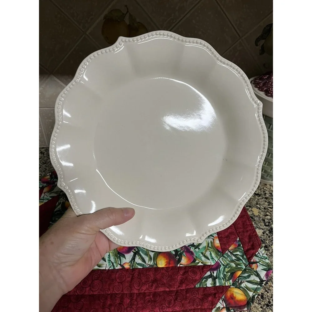 Pioneer Woman Paige Dinner Plate Linen White